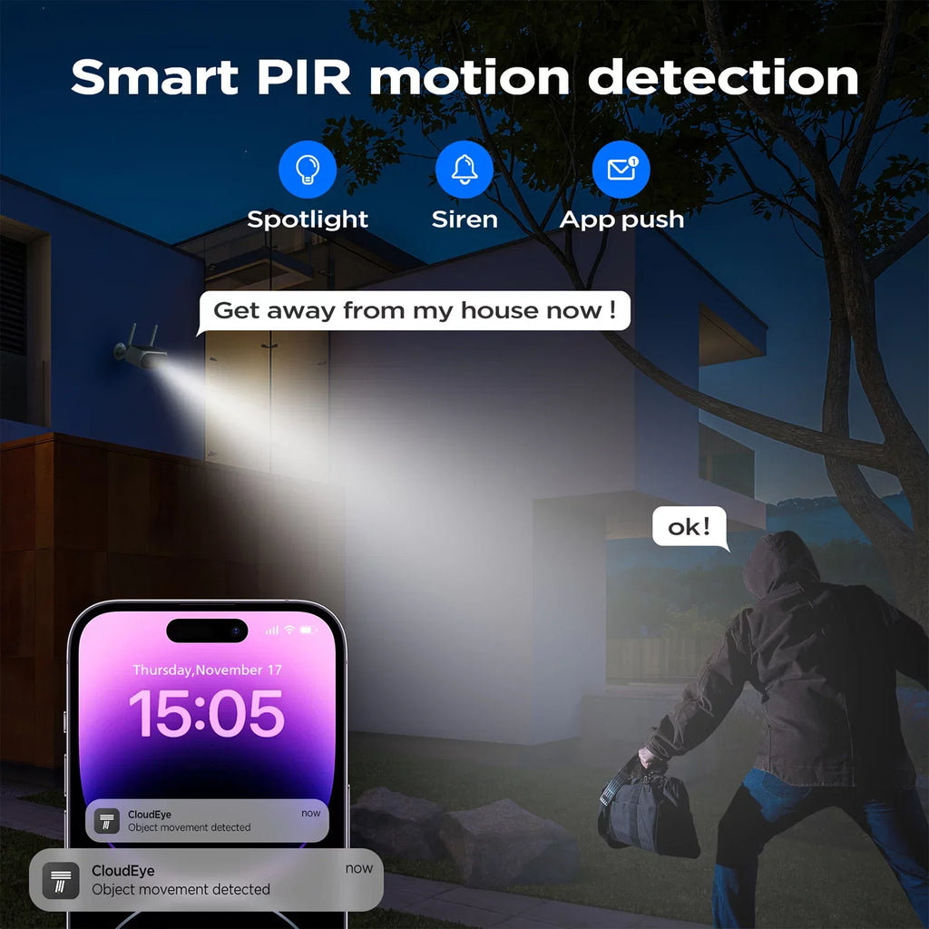 Toguard Powered Pack Wireless Camera Camera SC15 WiFi Solar Surveillance Outdoor 2K/4MP 2 Bullet Battery Security