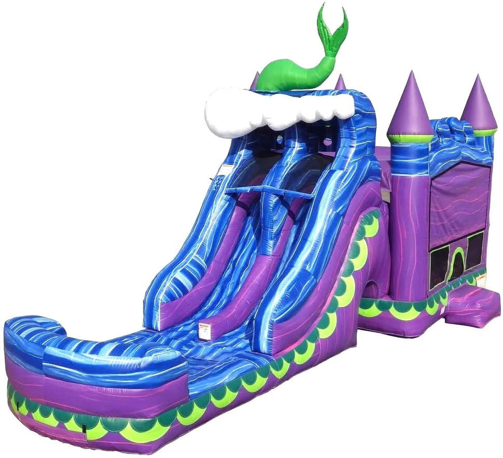 and Outdoor Kids Adults Mermaid and Lane Commercial JumpOrange Slide Dual Bounce Titan House Grade Inflatable Pool for with with Blower
