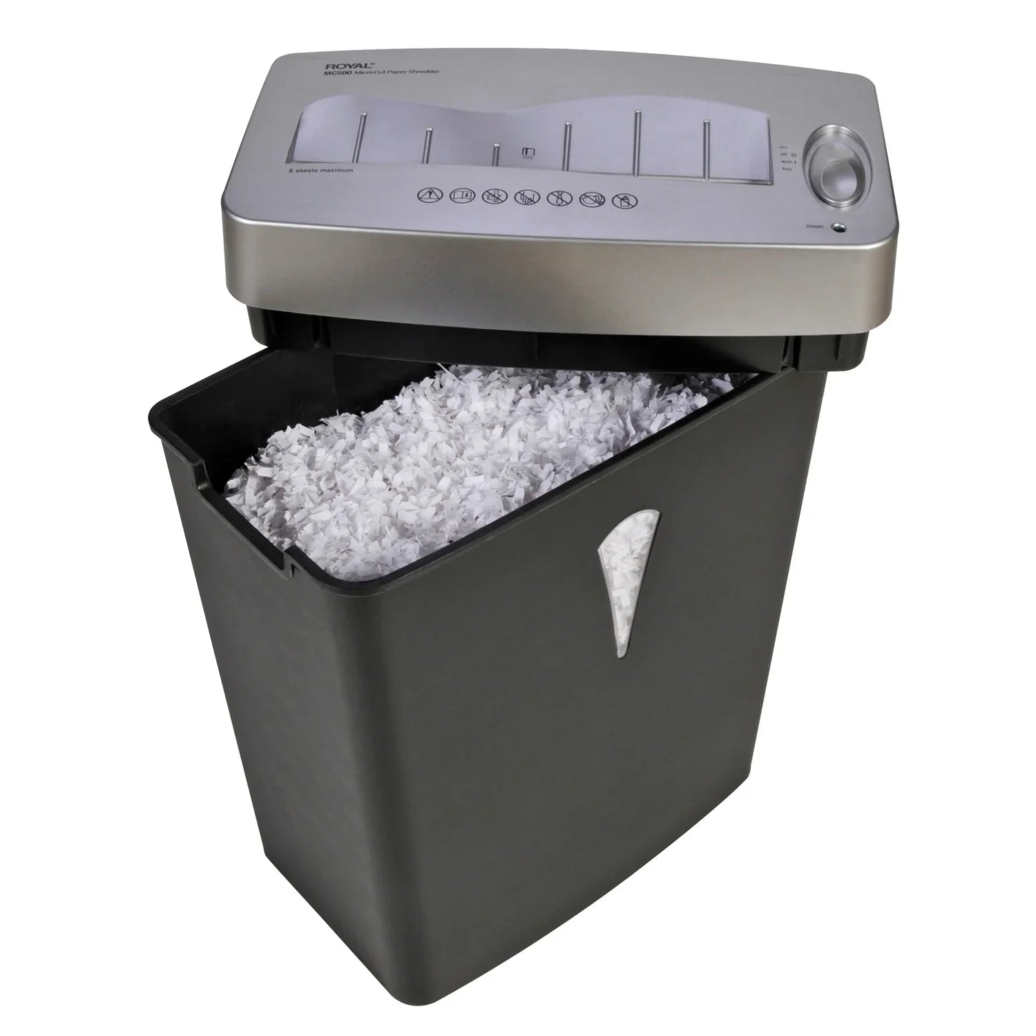 4 Royal Pass 0.157" - Shredder Silver - Size Capacity Paper Paper, 5 x Black, - Micro - Wastebin Credit for Card Per Shred - shredding gal 0.394" MC500 Cut -