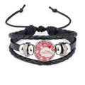 Cute Bracelet Day Valentine's Wristband Leather Red Braided Hearts Rope Happy Woven