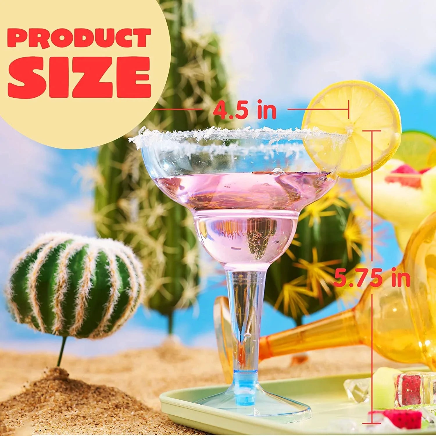 Cups Fun,Plastic Margarita Mayo JOYIN De Supplies Theme oz Party Fiesta 48 Margarita De Mexican Decorations,12 Decoration Party Glasses Cinco Party Mayo Glasses for Taco Cinco Plastic Pcs