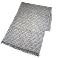 Stole Pattern Men's Muffler Gray Pre-Owned Women's New) FENDI Wool Zucca (Like FF