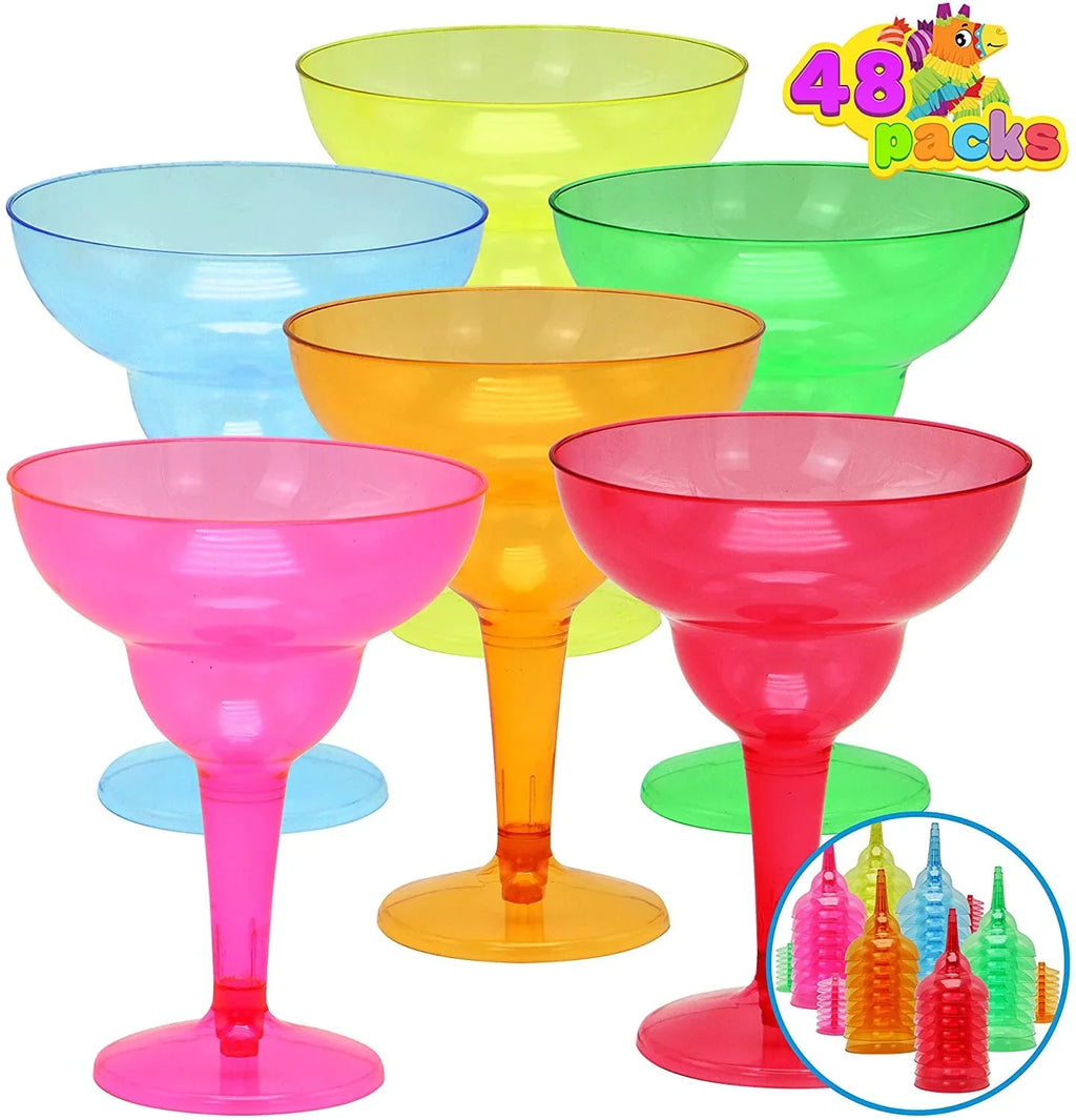 Cups Fun,Plastic Margarita Mayo JOYIN De Supplies Theme oz Party Fiesta 48 Margarita De Mexican Decorations,12 Decoration Party Glasses Cinco Party Mayo Glasses for Taco Cinco Plastic Pcs