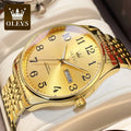 OLEVS Dial Numerals for Hombre, Watch Arabic Men Winding for Male Self Adult Gifts Men, Easy Face Waterproof Gold Reader Wristwatch Para Large Reloj