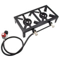( Iron Patio BBQ Apexeon Gas Cooking Camping for Propane Double Stove Cast Standard)
