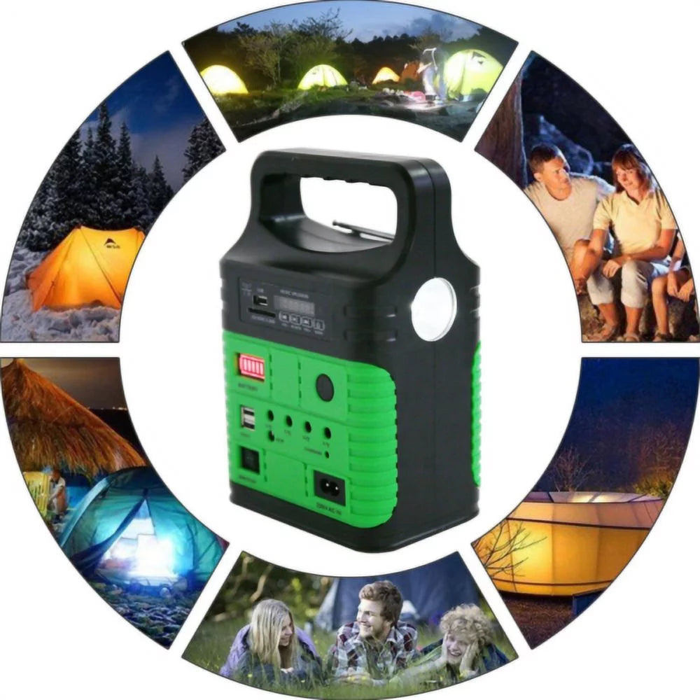 with Outdoor Station Charger Back-up Emergency Solar Power with Flashlights, Electric Camp Lamps 10W Battery Power System Generator Panel, Solar Home Portable USB and