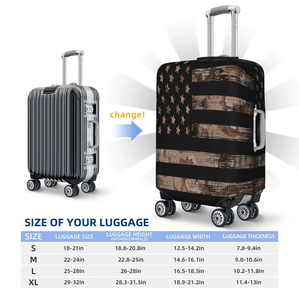 Luggage 18-32 Suitcase Fits Junzan Inch Desert Flag - With Luggage Print Protector Washable Cover American Fashion Camouflage
