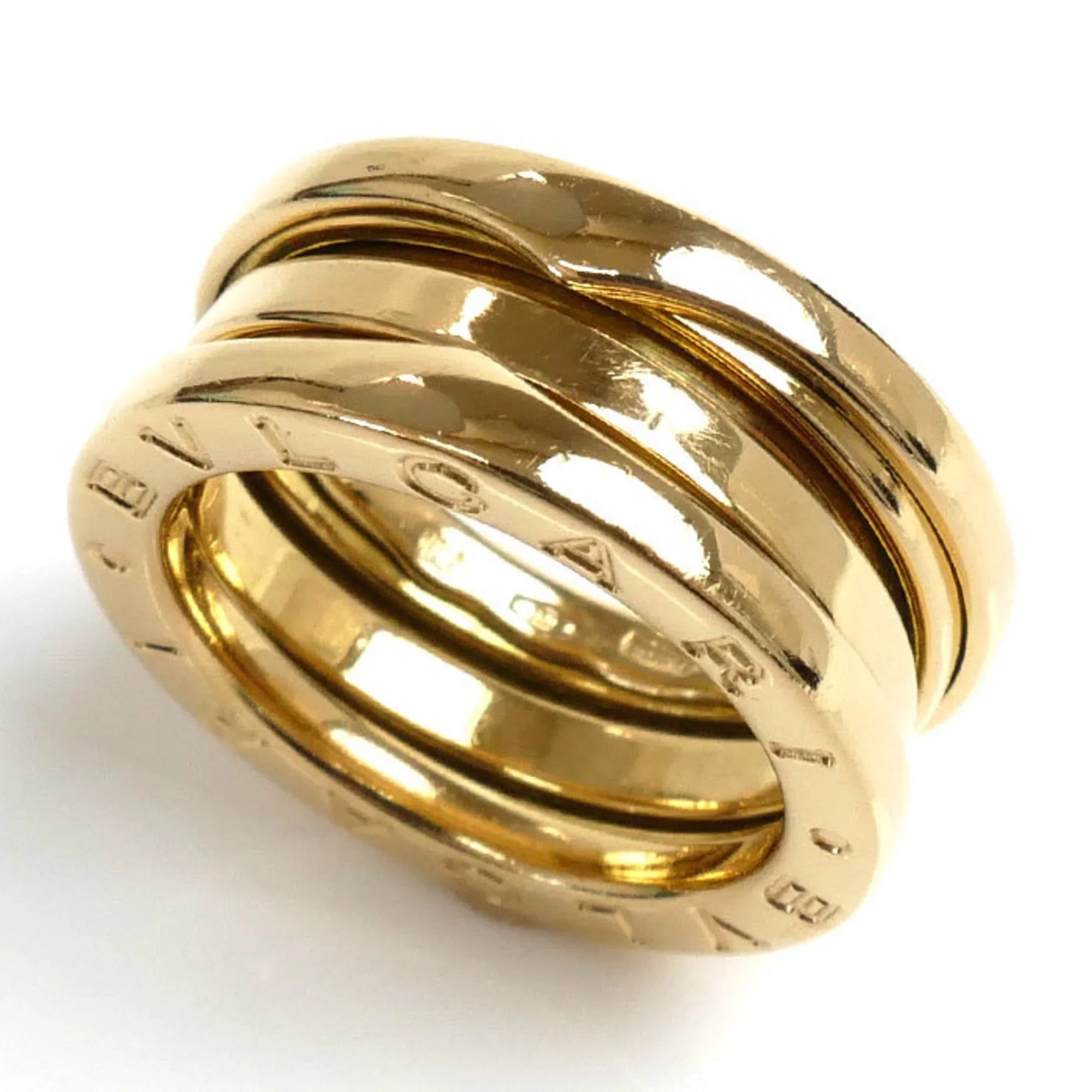 Bvlgari Pre-Owned Ring, Three-Band Gold Women's Yellow BVLGARI B-ZERO1 7.7g, (Good) K18YG 47, Size 6.5,