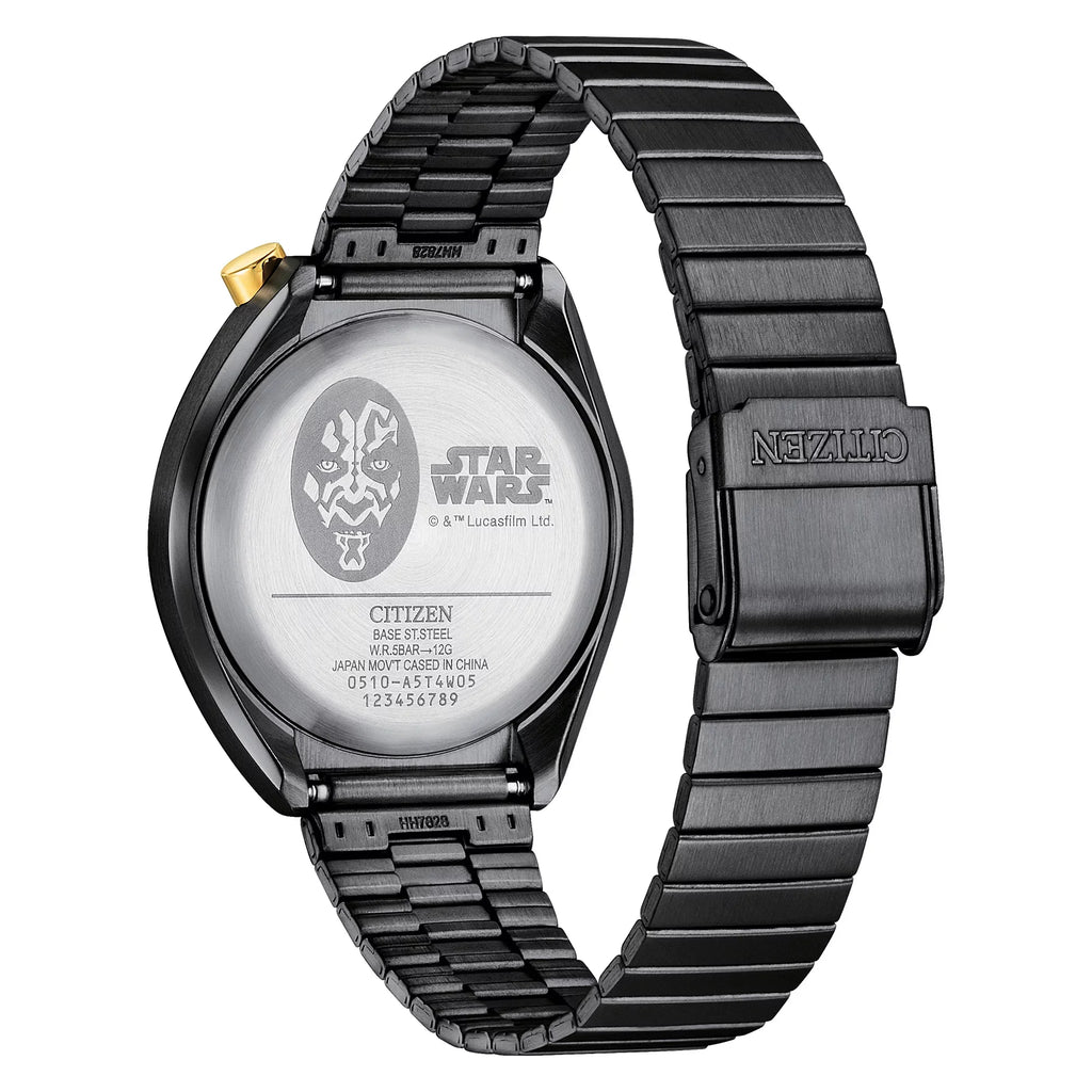 AAN3668-55W Star Black Watch Unisex Darth Quartz Wars Chronograph IP Citizen Maul