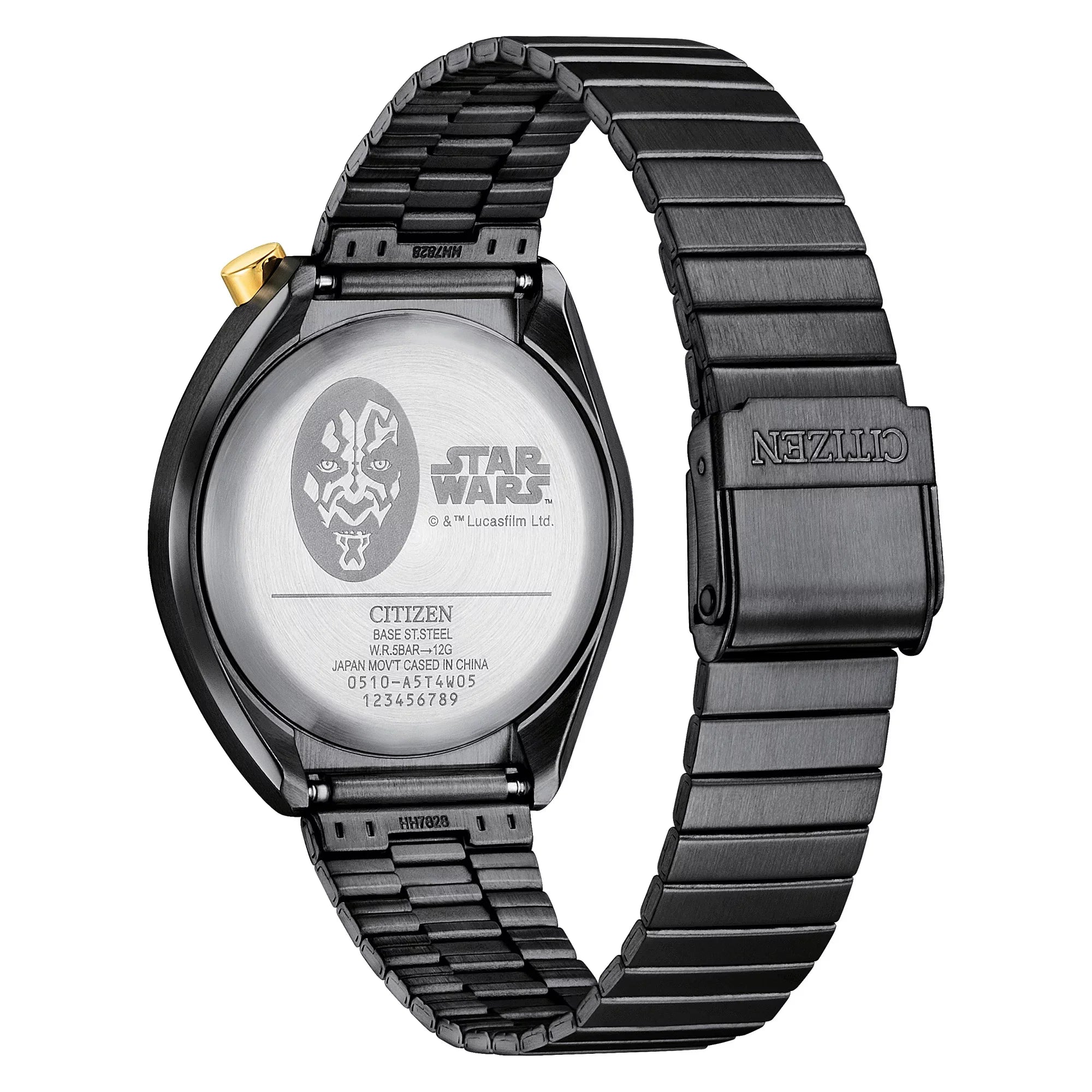 AAN3668-55W Star Black Watch Unisex Darth Quartz Wars Chronograph IP Citizen Maul