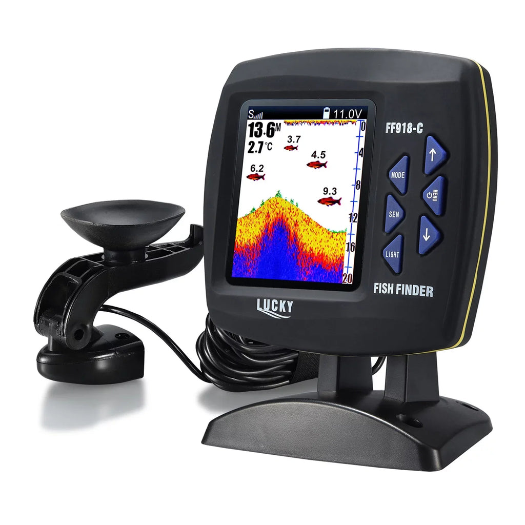Finder Fishfinder Underwater Tomshoo Fishfinder Fish Transducer Locator Boat 45 LCD Monitor Underwater Wired Fish Fish Sensor Finder Detector Waterproof Degrees Fishing Portable Fish
