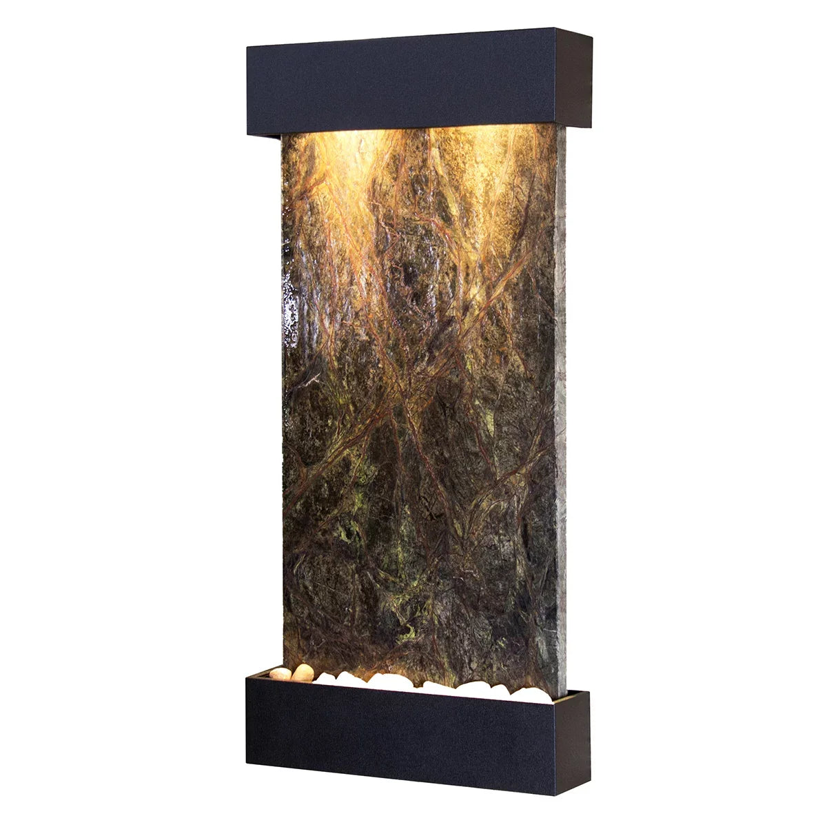 Adagio Marble Fountain Creek Black Wall Textured WCS1705 Green Whispering