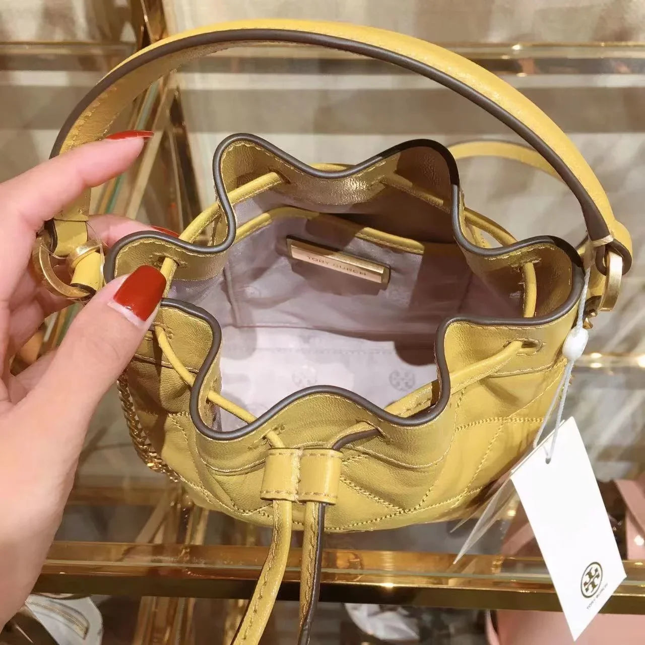 Golden Bag 0422 Shoulder Burch Willa 87869 Sunset Tory Bucket Mini Drawstring
