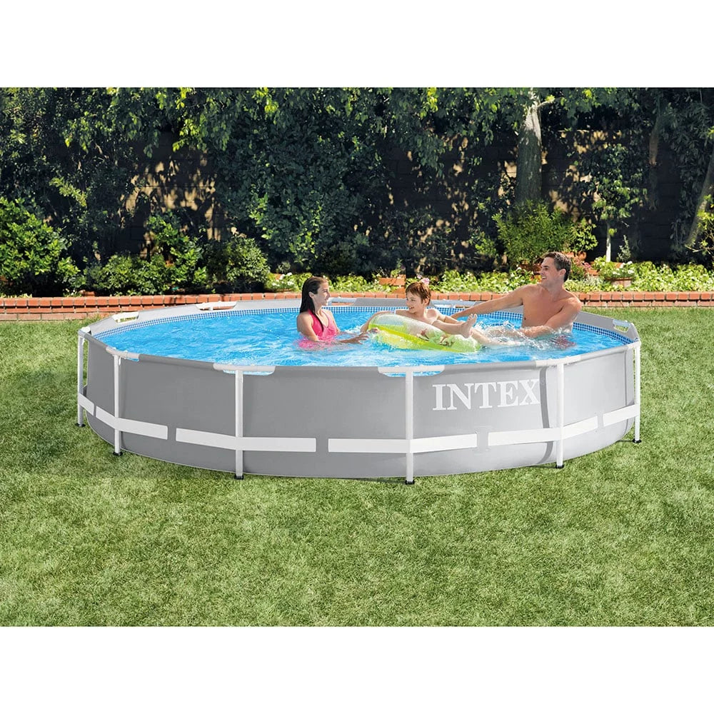 12' with Pool Prism Ladder Swimming Ground 48" Bundled Above x Ground Frame 30"