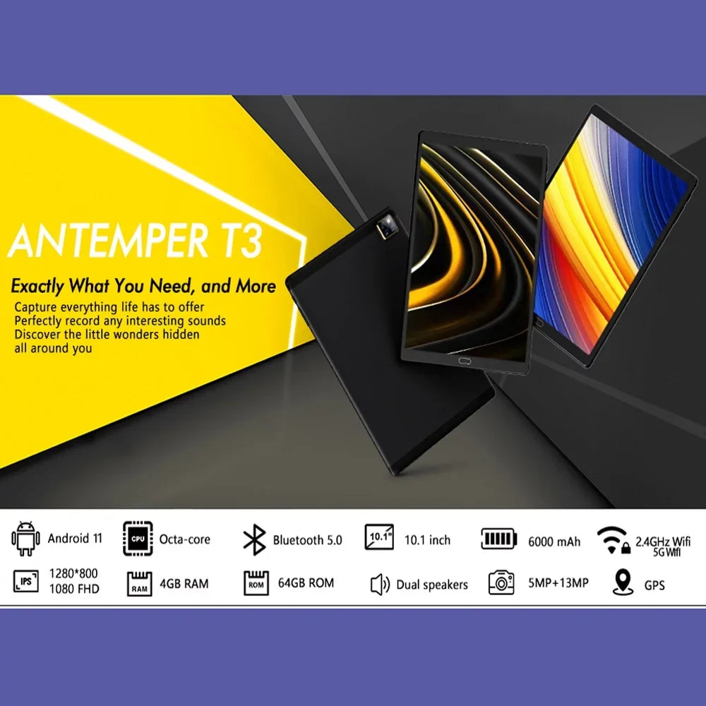 Tablet Expand, 11 Certified,Black 128GB 5G/2.4G Wi-Fi, with RAM Tablets Android ROM HD Keyboard, inch PC 4GB Tablet IPS 6000mAh 64GB Display, Case,Mouse,GMS 10 with