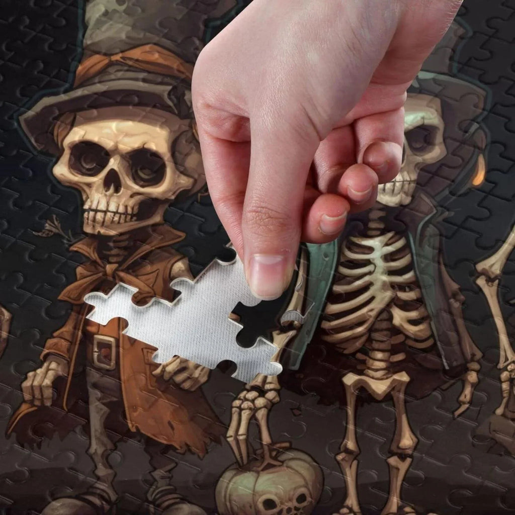 Zigsaw Halloween Friends 500 Bag, Kids with Brain Dreamtimes Puzzle Jigsaw Skeleton Gift Challenging Game Print, Exercise Family Alphabet Puzzle for Partition Parents Storage Wooden Adults, PCS for