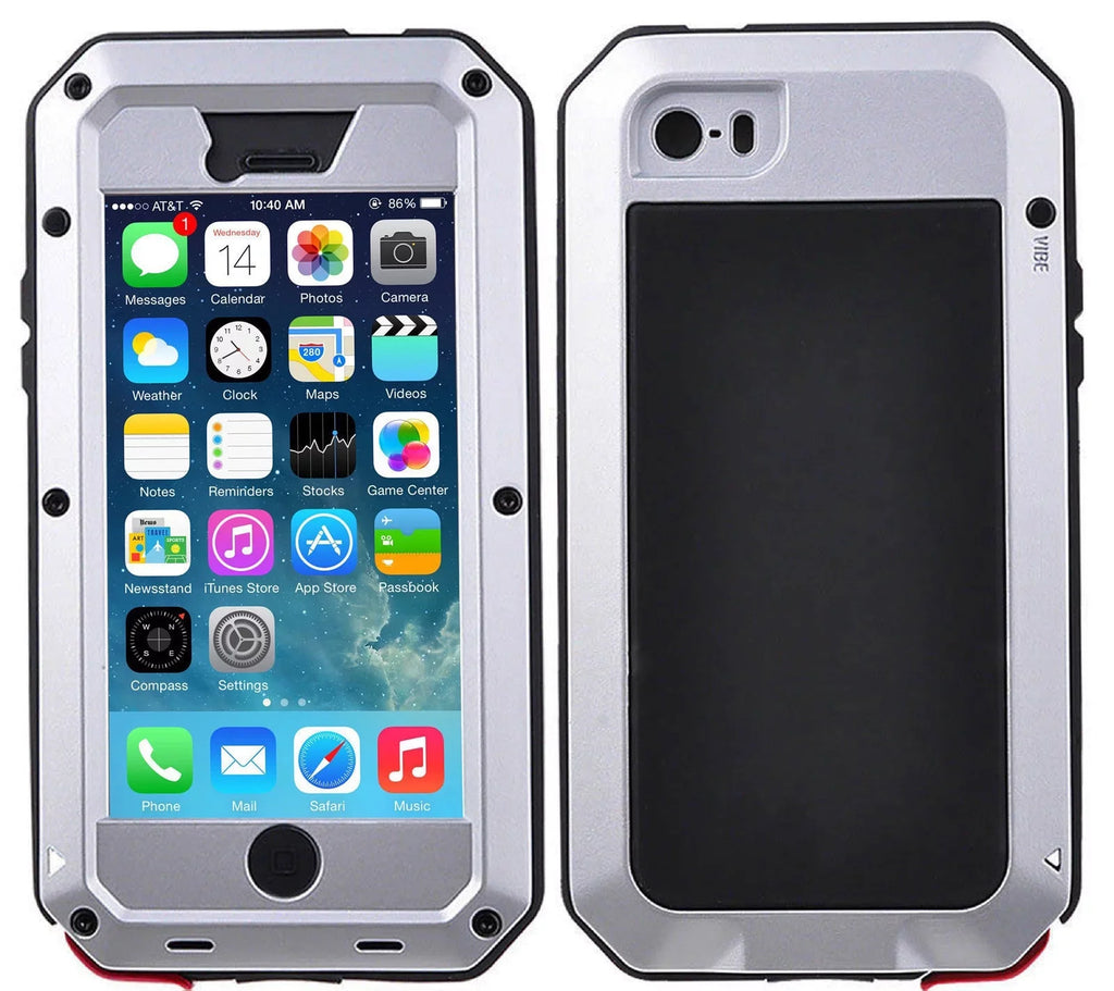 Gorilla Scratch Aluminum Resistant iPhone Protection, Grade Shockproof 6 Rugged Heavy Plus and Military Duty Glass (Silver) Travel Outdoor Metal Case