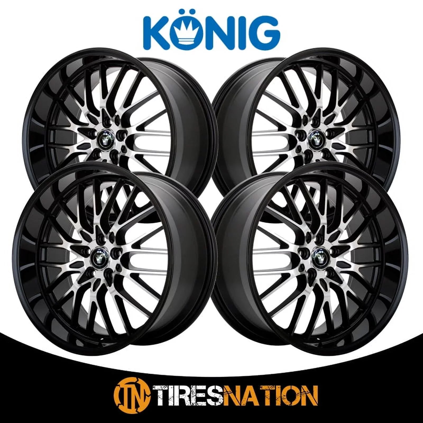 Wheel 5x112 16MB Face Lace With Gloss Machined +45et 17x8 Konig Black