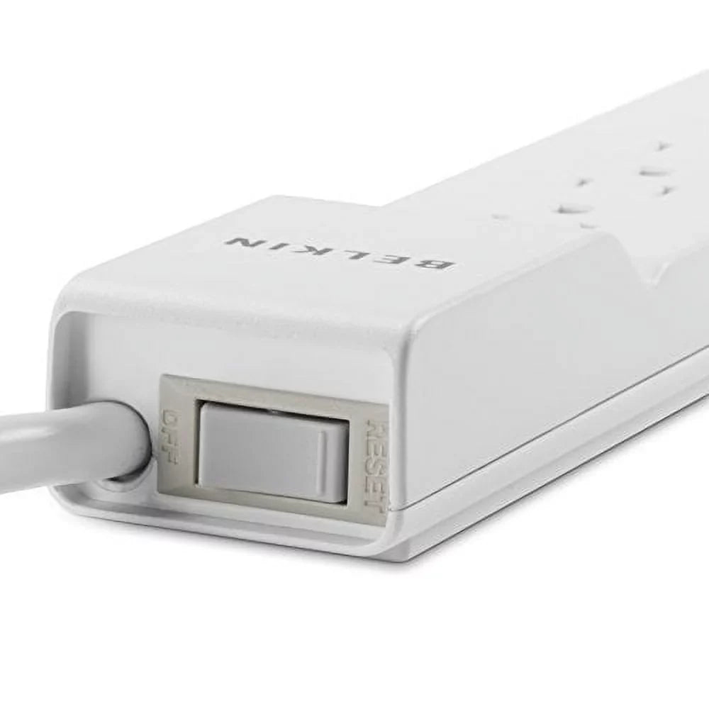 Strip Surge Power 2.5ft 555 with Cord, Commercial Joules,White Protector 6-Outlet Belkin