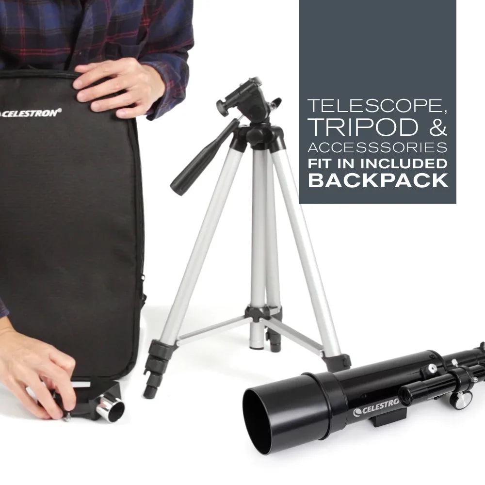 Scope with Celestron and Backpack 60 Portable Travel Telescope Tripod