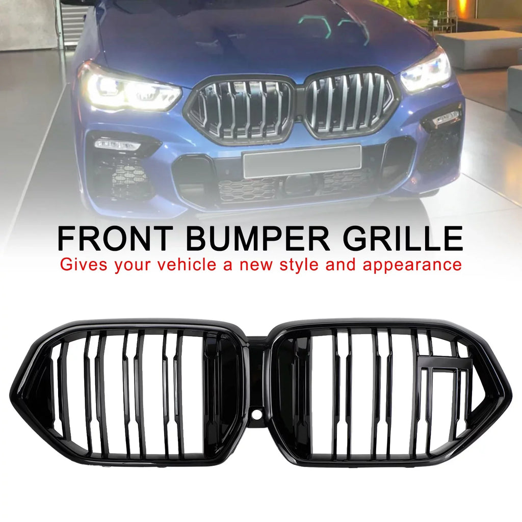 2020-2022 Black W/Camera Hole Front for BMW Grille M50i X6 Fit Grill G06 Bumper