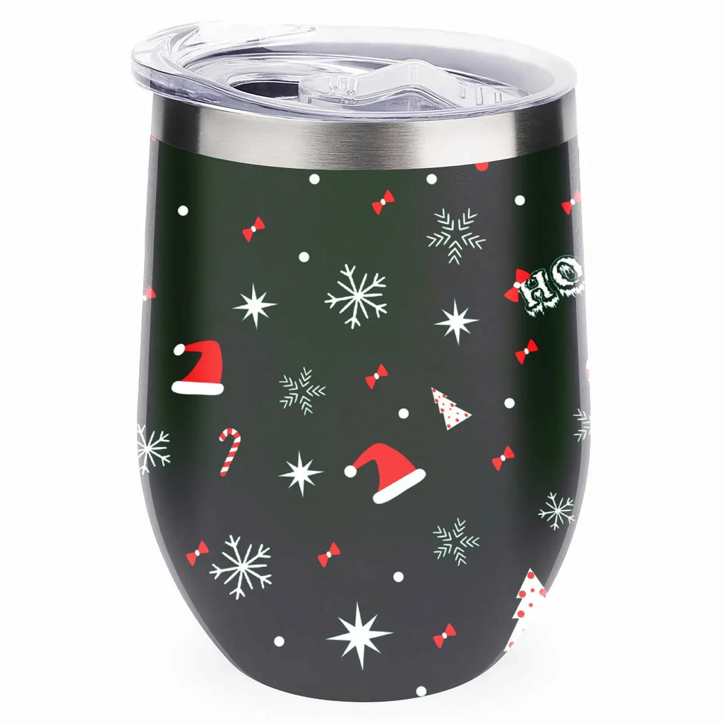 12oz Red Insulated Shape Wine Cups Insulation Christmas with Green Cup Stainless U Steel 304 Layer Cup Tree Tumbler Hidove Cup Lid, with Cups, Big Color and Vacuum Belly Double Eggshell