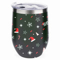 12oz Red Insulated Shape Wine Cups Insulation Christmas with Green Cup Stainless U Steel 304 Layer Cup Tree Tumbler Hidove Cup Lid, with Cups, Big Color and Vacuum Belly Double Eggshell