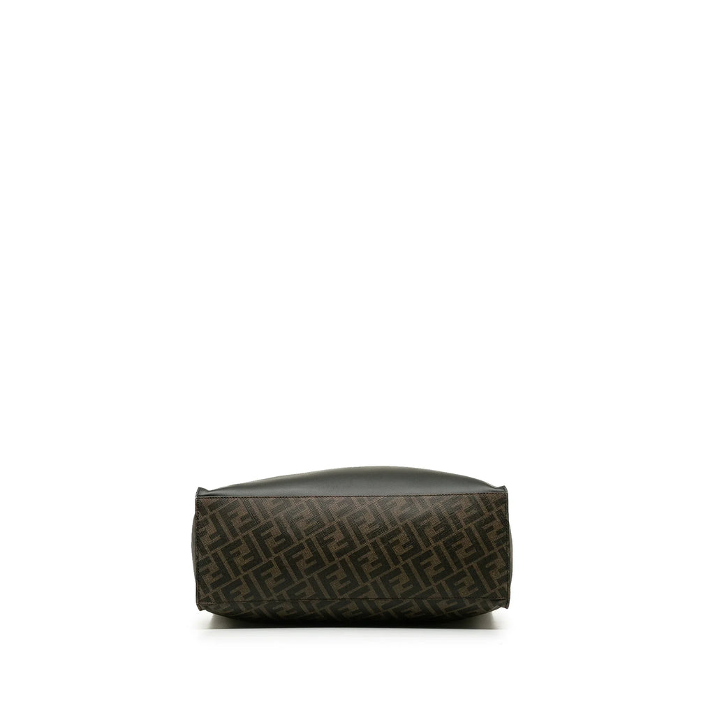Pre-Owned Unisex Fendi Coated 1974 Brown Zucca Tote Shopping Canvas Fabric (Good) Authenticated Satchel