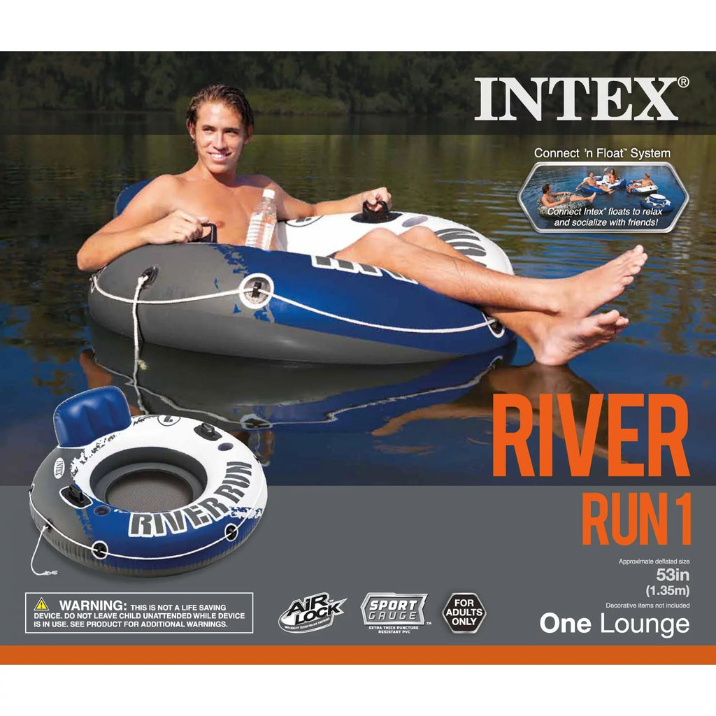 (15 Floating for Lake/Pool 1-Person Tube Run Raft River Intex Pack) Inflatable