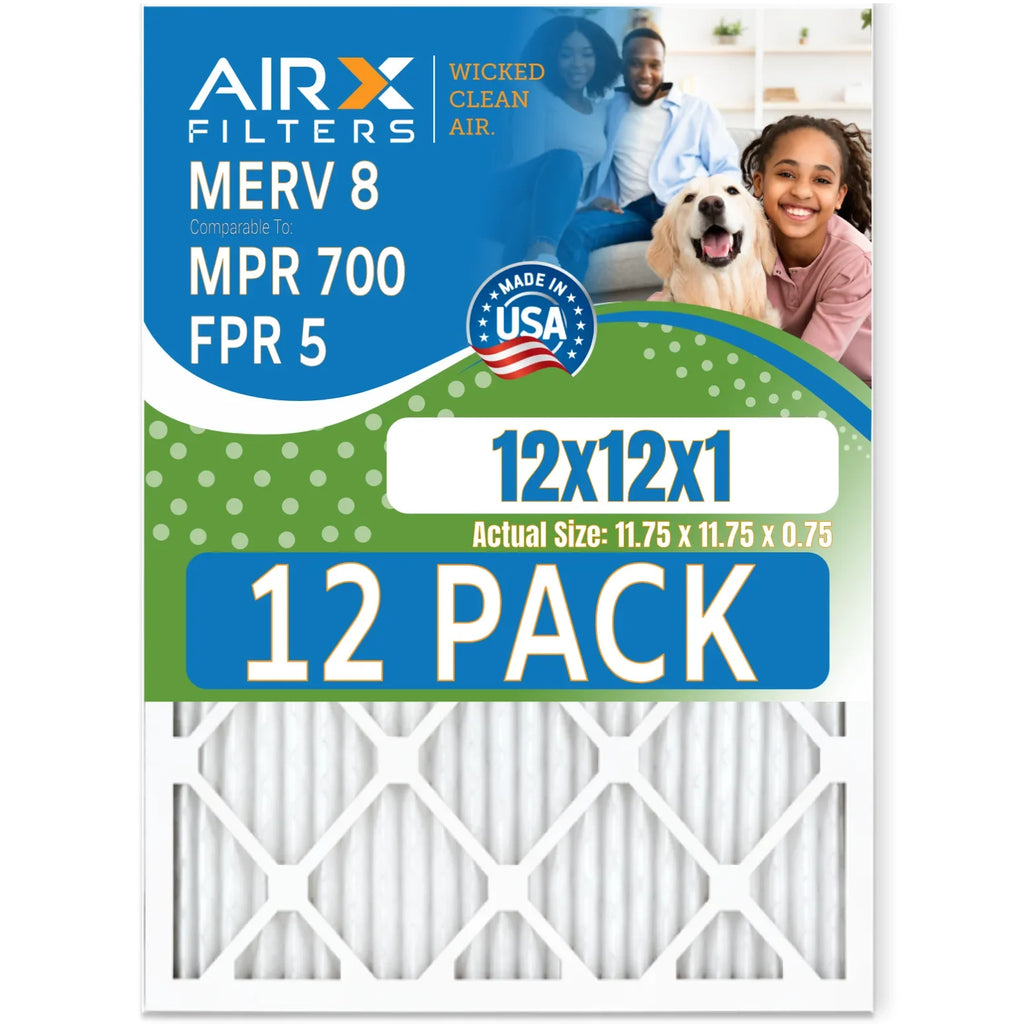 WICKED 700 AIR. AIRX FPR by MPR Filters Made Rating, 12x12x1 & FILTERS USA Pack - Filter in Air CLEAN MERV 12 8 Comparable Furnace 5 of to