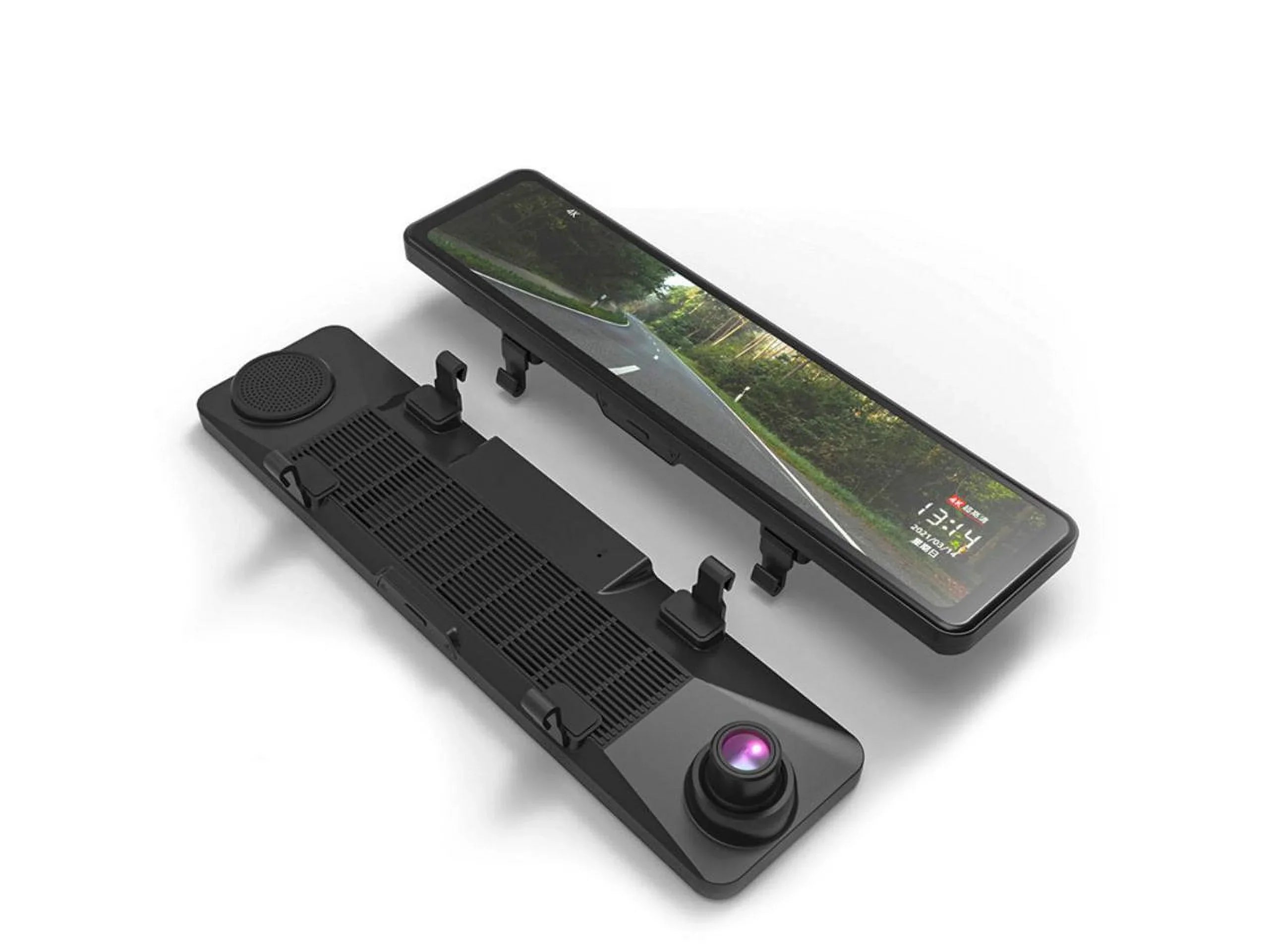 IPS Cars Mirror Vision,GPS with Mirror Touch Rearview Backup Sensor,Night for Camera,12" Cam Assistance/Monitor Screen Full 4K Parking Dash Tracking,