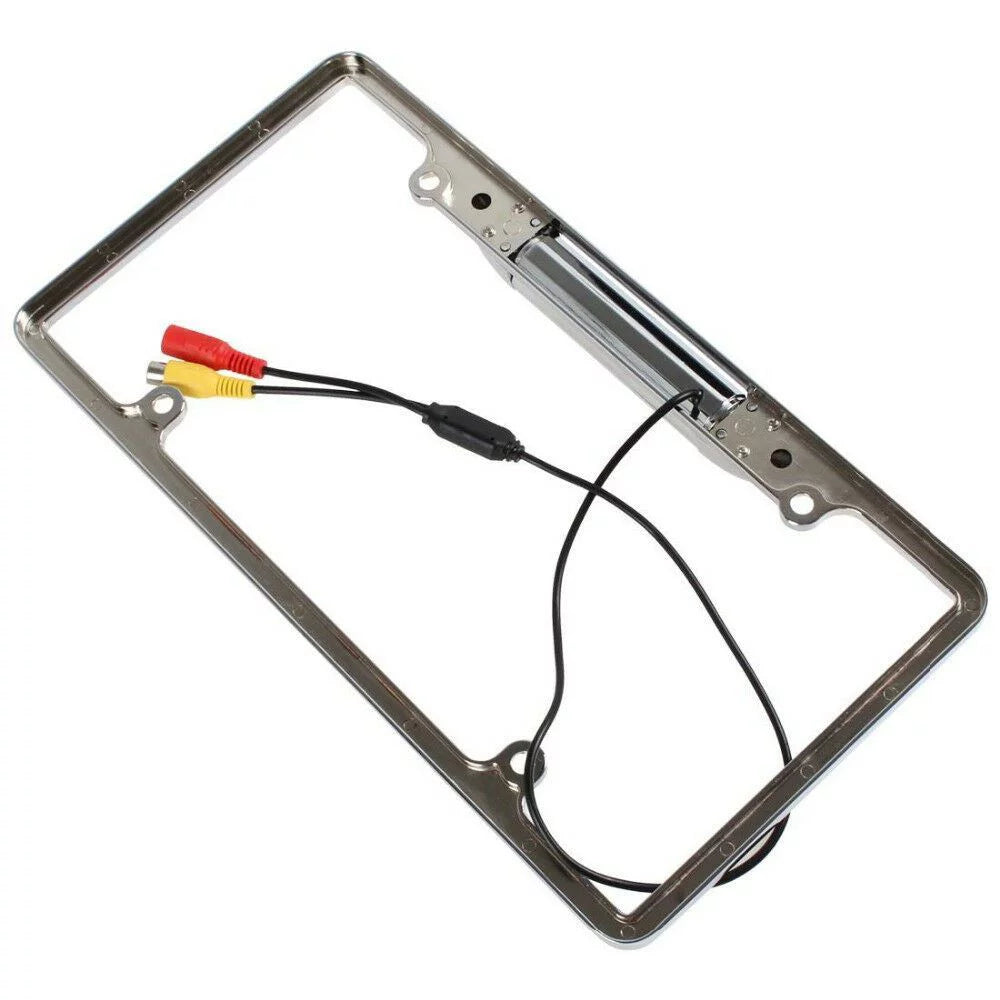 IR Night Plate Car Backup 8 CMOS Camera Chrome Vision US License Rear Frame View