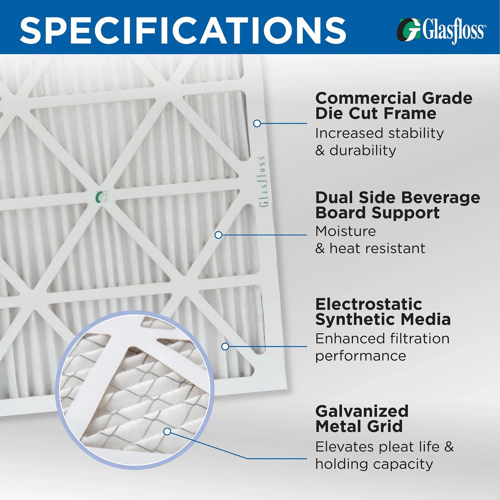 24-1/2 Air x 10 MERV Glasfloss. 13-1/2 Quantity Size: x ) HVAC 14x25x1 by Filters ( Pleated 7/8 5 Exact