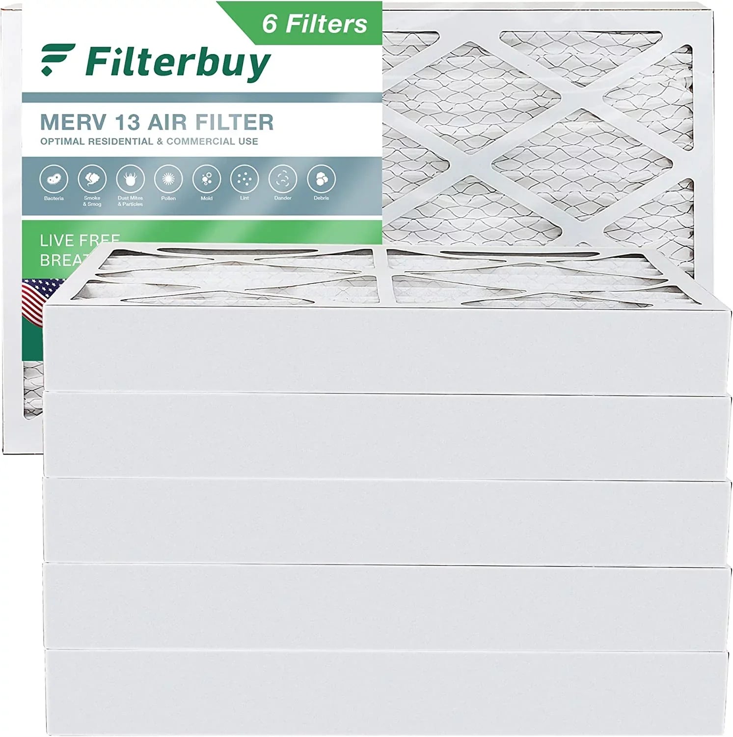 13 Filters Pleated 10x25x4 HVAC (6-Pack) Furnace Filterbuy Air MERV AC