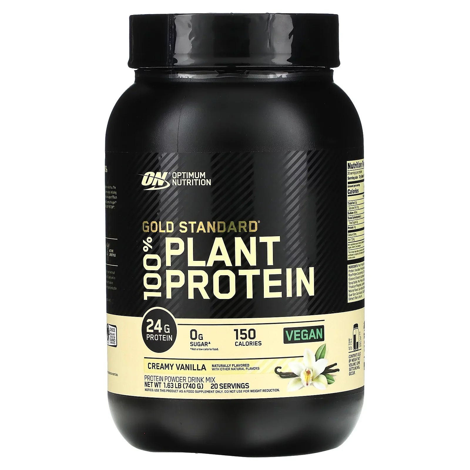 Standard Gold 1.63 lbs Plant Creamy g) Protein, Nutrition Vanilla, (740 100% Optimum