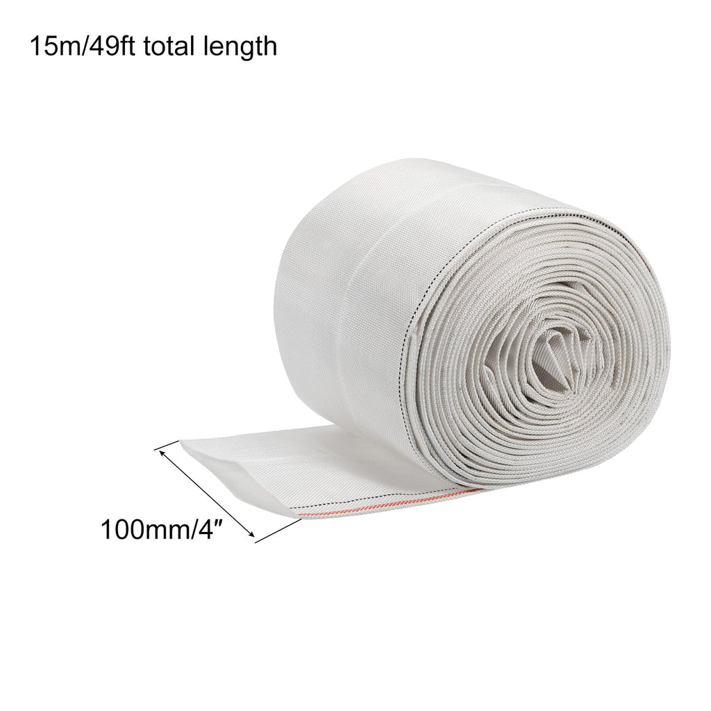 Hose Discharge ID Pool Lightweight PVC Swimming Lay Reinforced 49ft for Flat Backwash 4" Hose