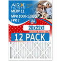 Filter 12 to 11 Made MERV FILTERS MPR of Comparable USA Filters 7 20x22x1 AIRX in FPR - Rating, AIR. WICKED 1000, Air MPR Pack & CLEAN by 1200 Furnace
