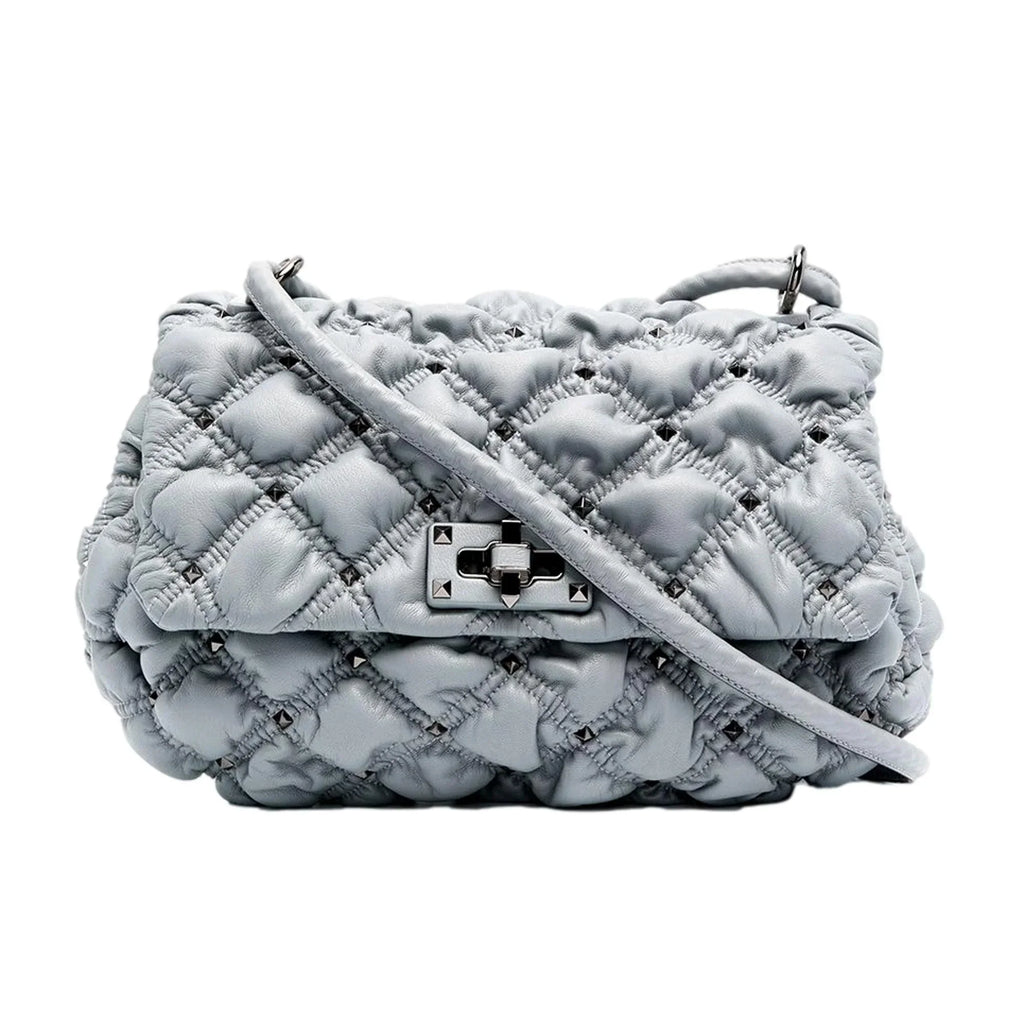 Spike Bag Gray Garavani Medium Me Leather Valentino Crossbody