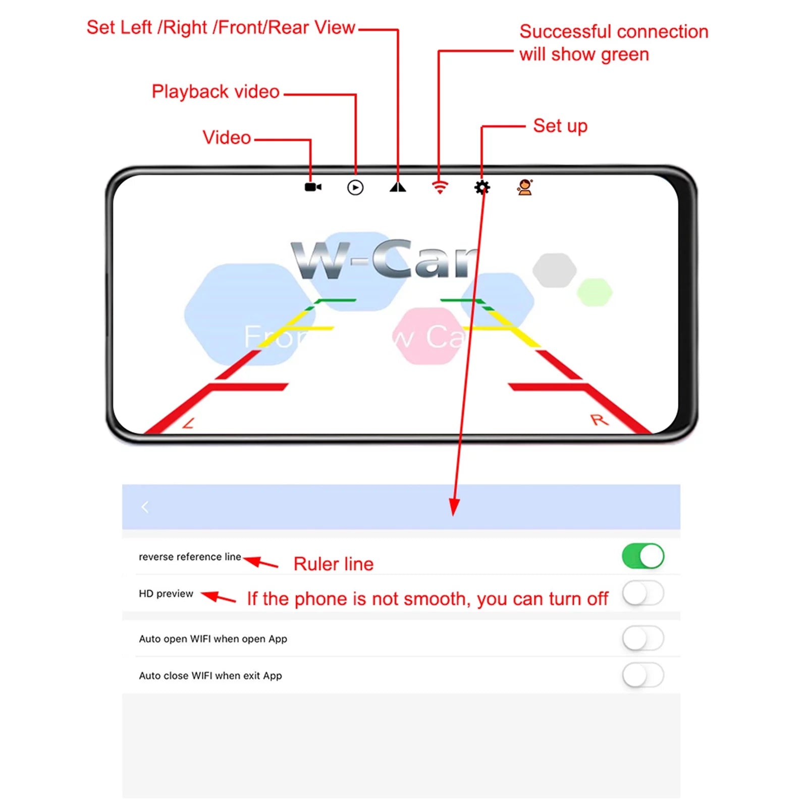 Wireless IP67 ~36V Automobile Rear Wireless Night CACAGOO Camera Camera, Monitor HD Waterproof Reversing LED Backup WiFi Bus Reverse View Car Vision Truck