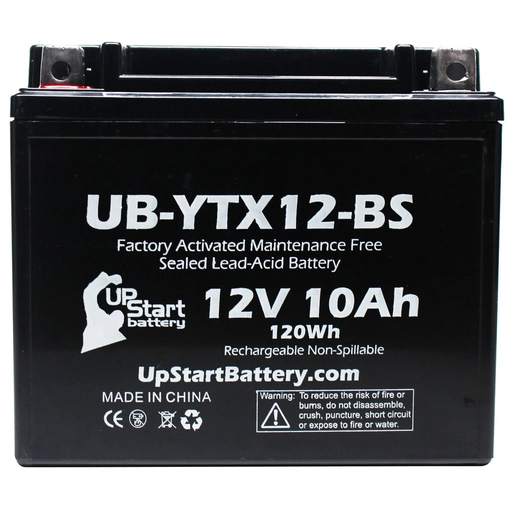 UB-YTX12-BS Motorcycle Battery - CC 1000 10Ah, UpStart Suzuki Factory Activated, GSX-R1000 Replacement 12V, Free, 2001 Maintenance Battery 2-Pack
