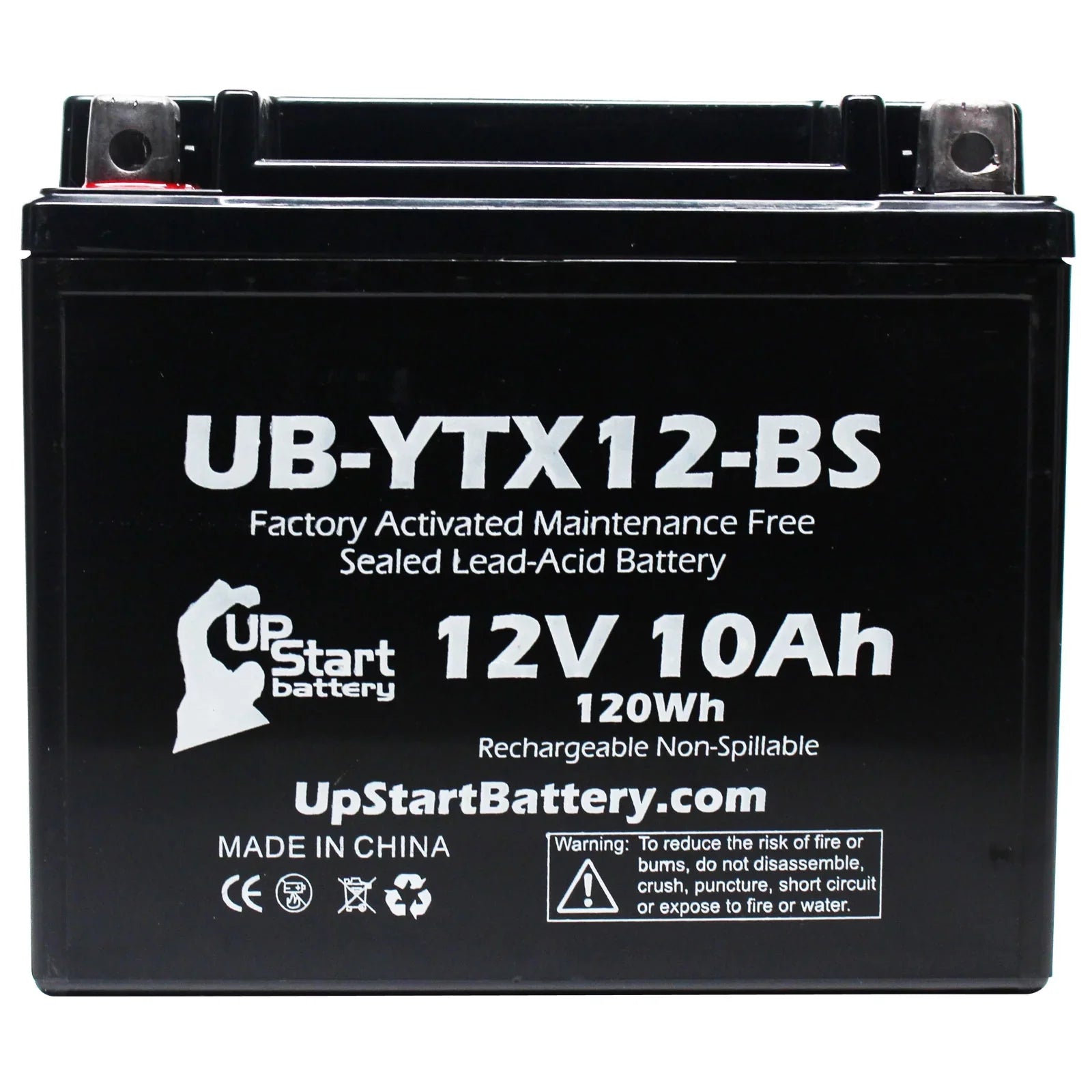 UB-YTX12-BS Motorcycle Battery - CC 1000 10Ah, UpStart Suzuki Factory Activated, GSX-R1000 Replacement 12V, Free, 2001 Maintenance Battery 2-Pack