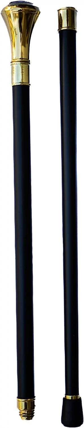 Tip Masonic Handle, Rubber Cane Handle, High Shaped Square On Base Compass 37" The Piece 2 Ball Cane of Walking & 2-Tone at Alloy with Embossed Top Logo Dividable Shaft, Metal