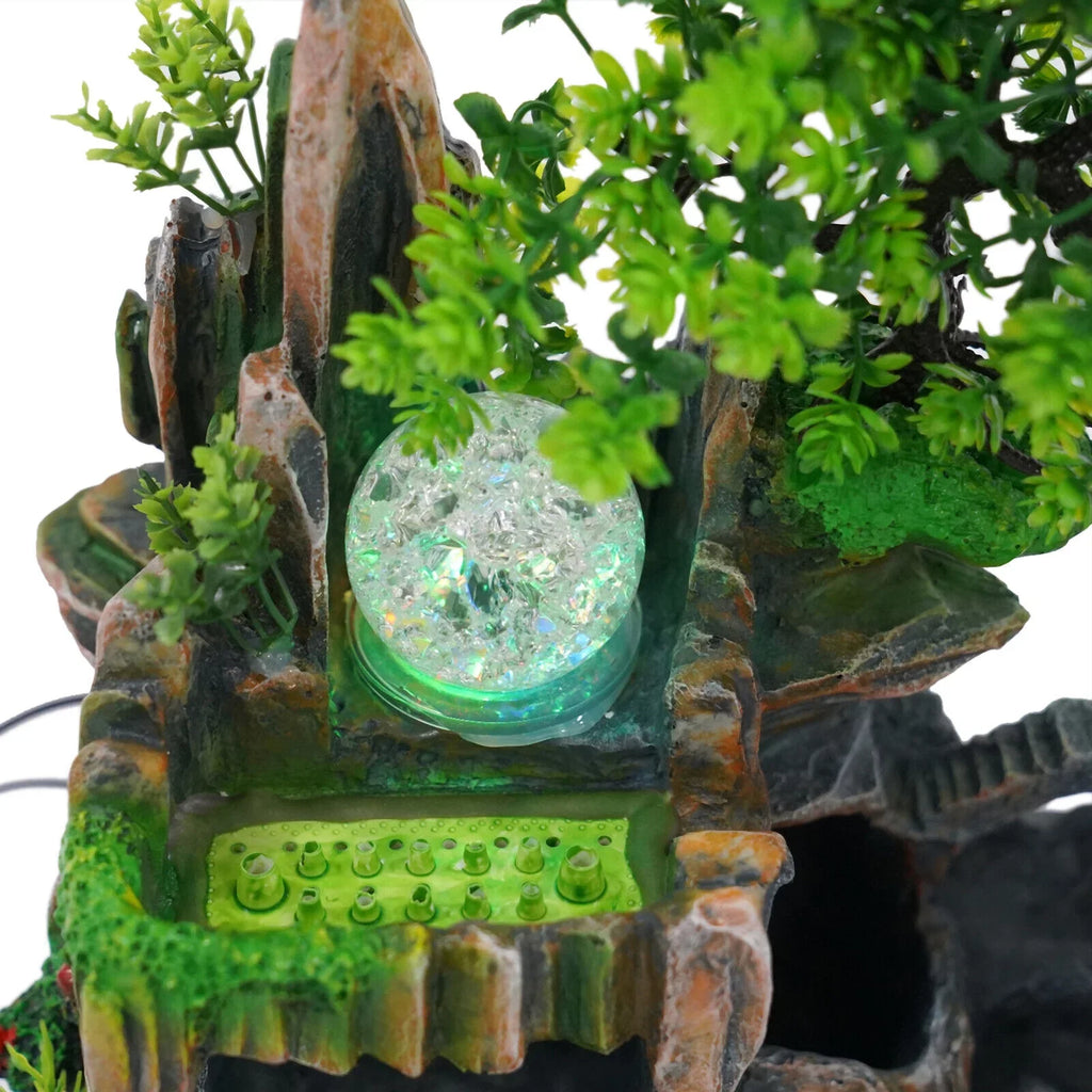 Ball Fountain Led Indoor for Rockery Lamp Classical + with Decor Atomizer Glass