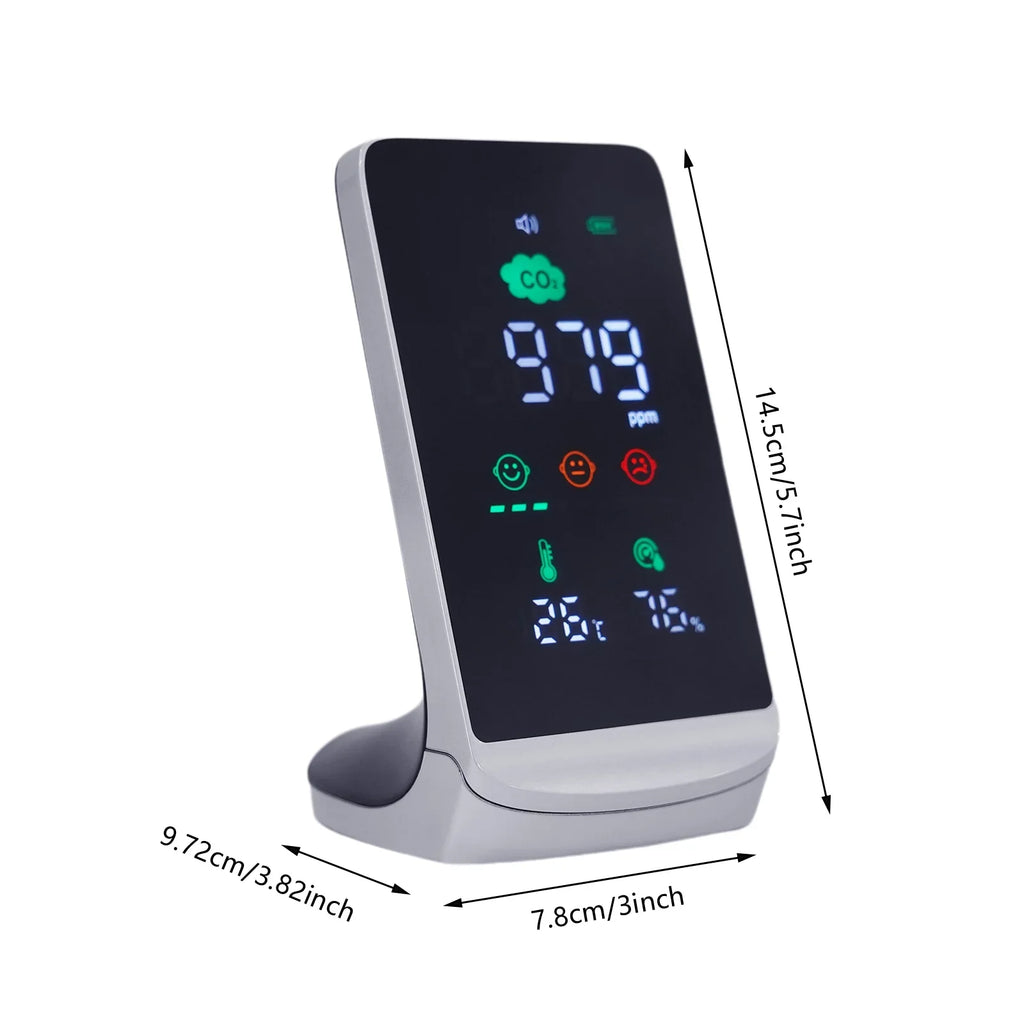 Black) (White, for CO2, Air Miumaeov Monitor Quality Temperature & Humidity Indoor