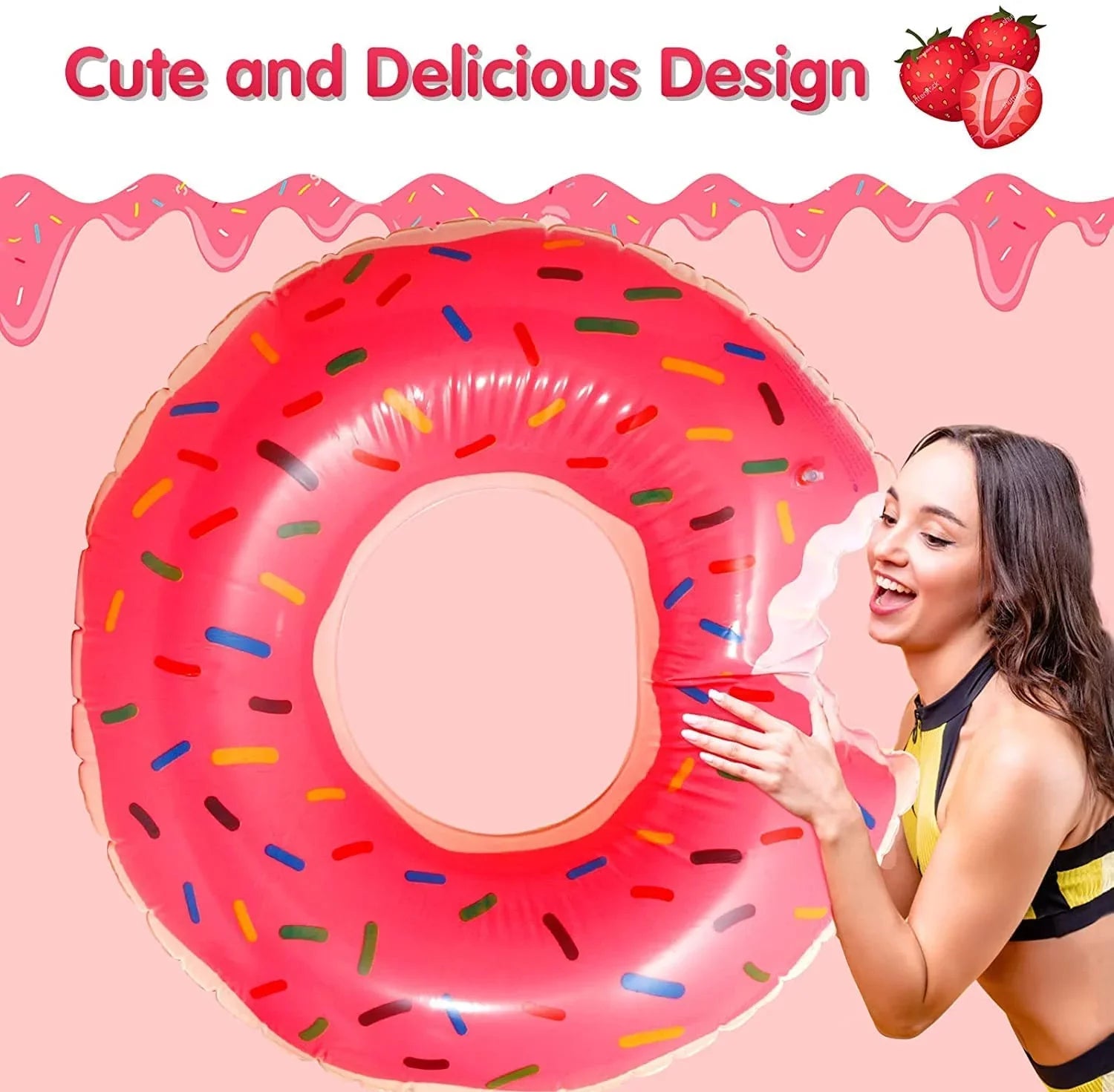 Pool Floatie Donut Ring for Donut Swimming Tube Pool Pool Floats Inflatables Donut Ring Pool Floatie Pool Donut Beach Doughnut Pool DMAR Donut Float Inner Tube Doughnut Donut Pool Doughnut