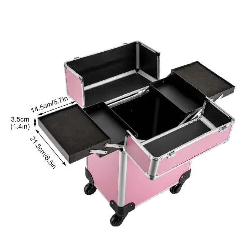 Case Makeup Trolley Space Extendable Storage Large Cosmetic Box Rolling Train