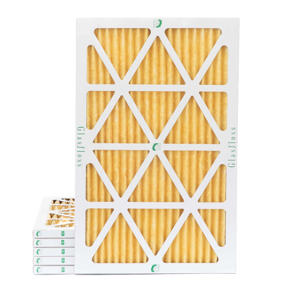 Pleated 6 23-1/2 Air Filters 15-1/2 by MERV 7/8 Glasfloss. of 11 16x24x1 x Actual Pack x Size: