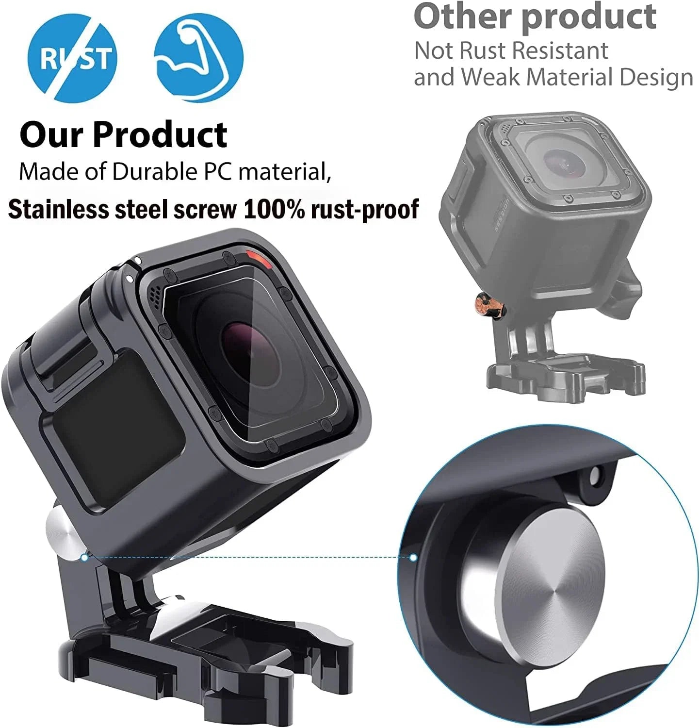 Case Session, Hero GoPro Shell for Session, Upgrade 4 Mount Mount Housing Hero Holder Housing Frame 5 Protective Frame
