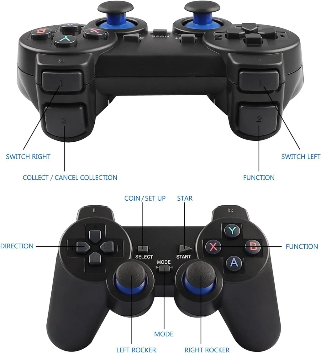 Stick 4K Play Retro Plug Video Game Output Stick,Wireless Game 2.4GHz in Emulators, Game with Console Retro Games, Wireless HD Built 9 and (64G) Controllers 10000+