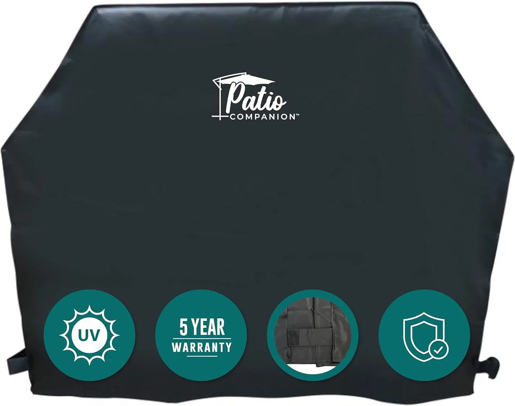 Warranty, King, Blocking Patio Inch Gas Weber, Heavy-Grade Year UV 65 and Companion Weather 5 Professional, Broil, Material, Resistant, Black Broil Cover, Char Grill Waterproof for Grill BBQ Cover
